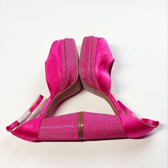FASHION TO FIGURE MARTINE 2 GEMMED WIDE WIDTH PLATFORM PUMPS Hot Pink Size 7 New - Picture 10 of 17